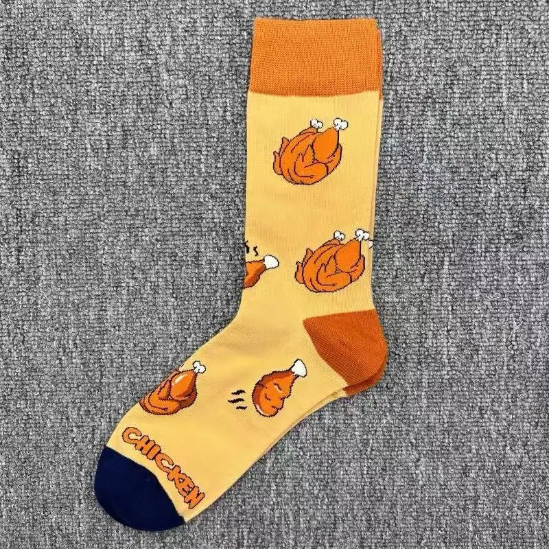 Happysocks Socks Men's Trendy Swedish Brand Mid-Calf Socks Fruit Cartoon Animal Large Size Colorful Socks