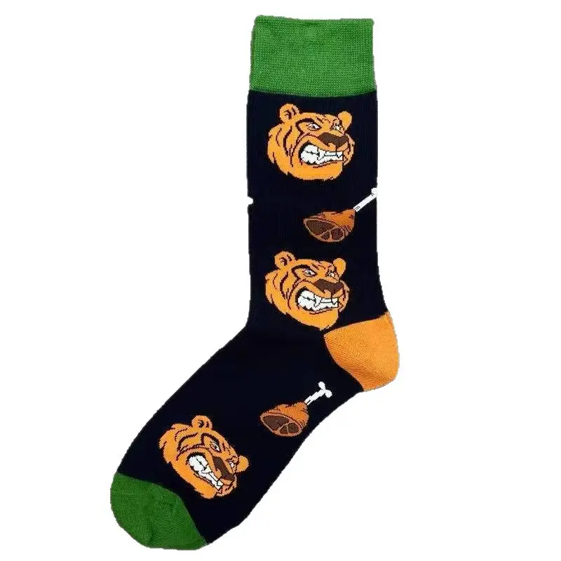 Happysocks Socks Men's Trendy Swedish Brand Mid-Calf Socks Fruit Cartoon Animal Large Size Colorful Socks