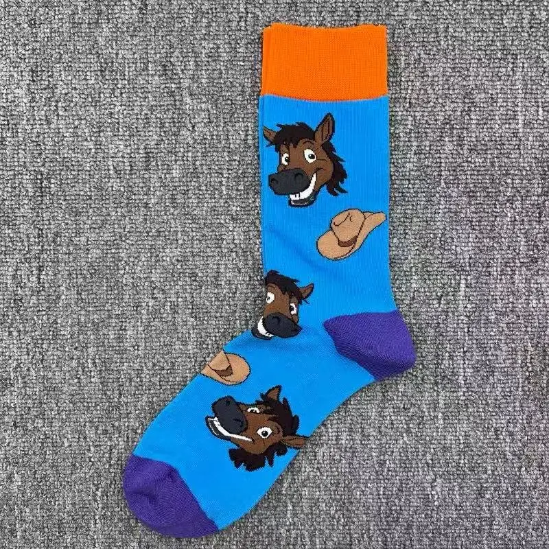 Happysocks Socks Men's Trendy Swedish Brand Mid-Calf Socks Fruit Cartoon Animal Large Size Colorful Socks