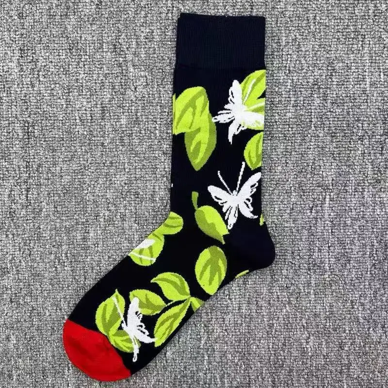 Happysocks Socks Men's Trendy Swedish Brand Mid-Calf Socks Fruit Cartoon Animal Large Size Colorful Socks
