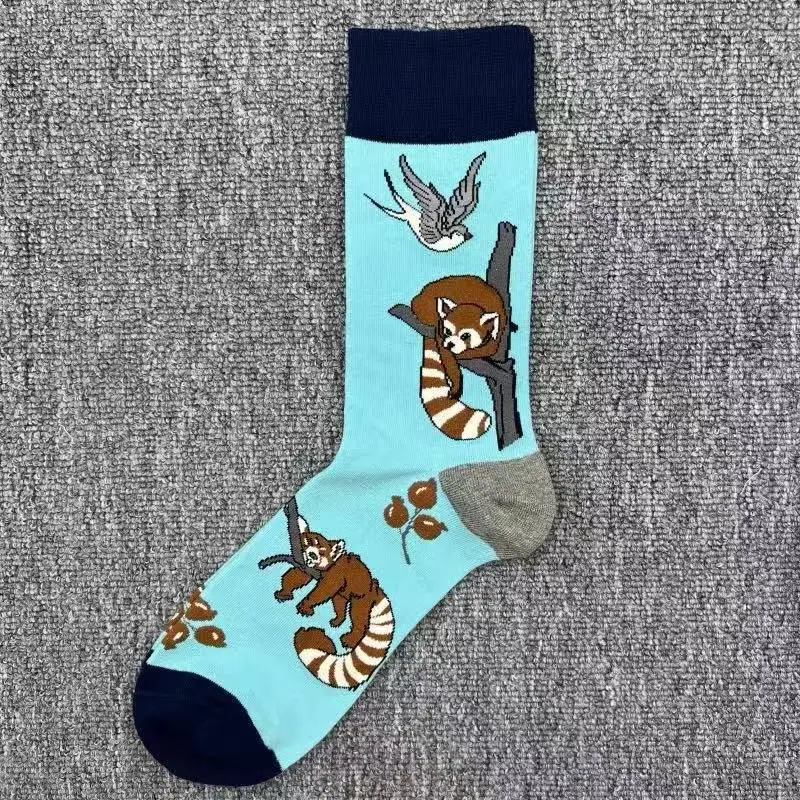 Happysocks Socks Men's Trendy Swedish Brand Mid-Calf Socks Fruit Cartoon Animal Large Size Colorful Socks