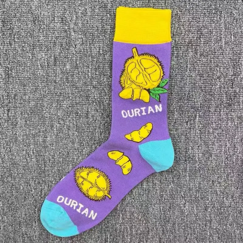 Happysocks Socks Men's Trendy Swedish Brand Mid-Calf Socks Fruit Cartoon Animal Large Size Colorful Socks