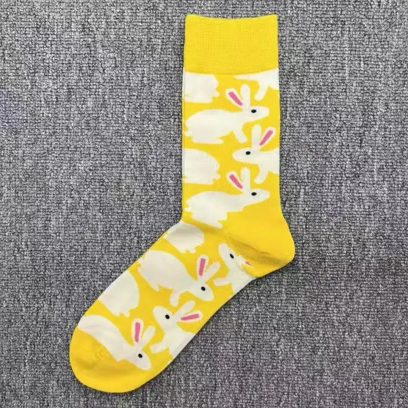 Happysocks Socks Men's Trendy Swedish Brand Mid-Calf Socks Fruit Cartoon Animal Large Size Colorful Socks