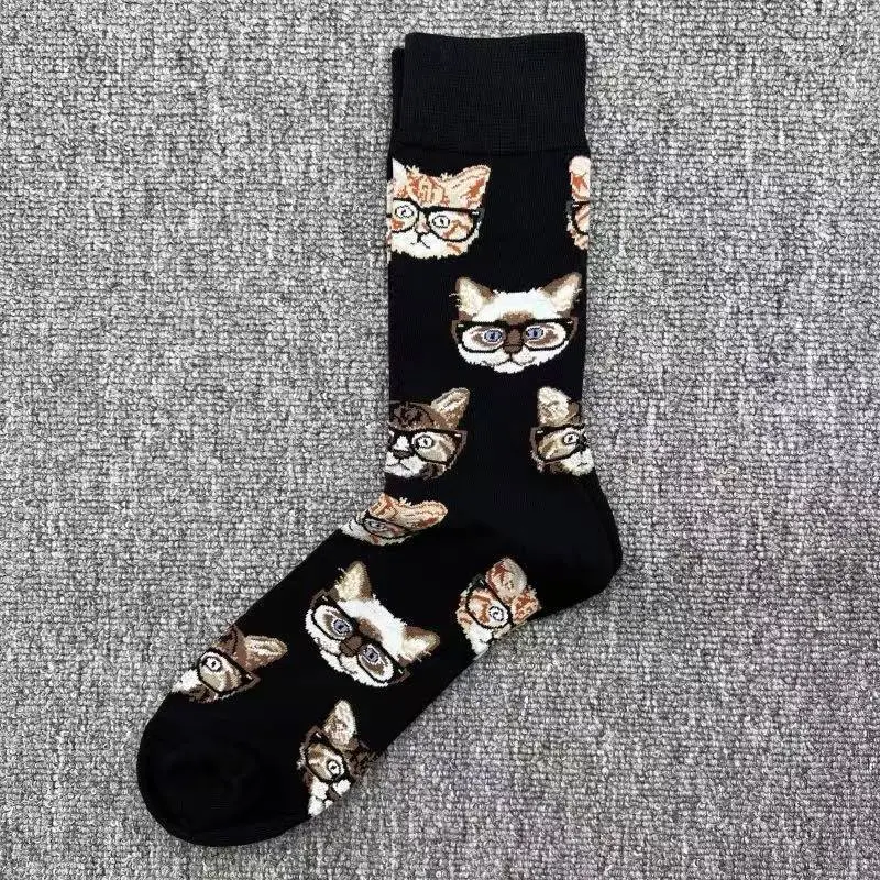 Happysocks Socks Men's Trendy Swedish Brand Mid-Calf Socks Fruit Cartoon Animal Large Size Colorful Socks