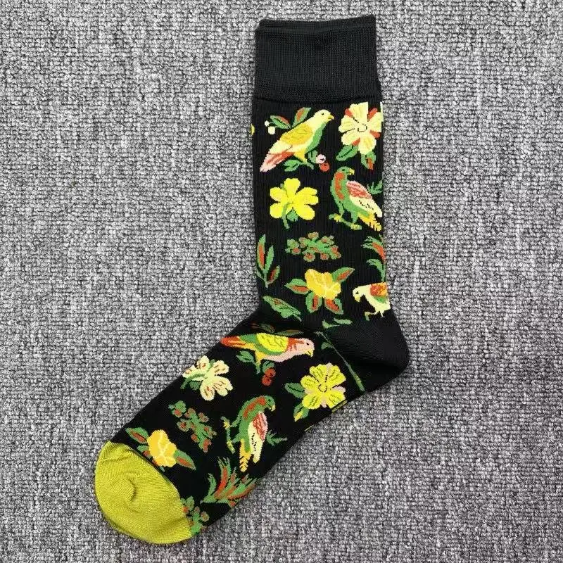Happysocks Socks Men's Trendy Swedish Brand Mid-Calf Socks Fruit Cartoon Animal Large Size Colorful Socks