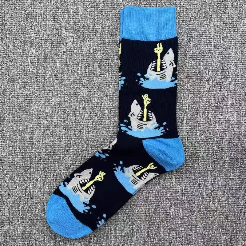 Happysocks Socks Men's Trendy Swedish Brand Mid-Calf Socks Fruit Cartoon Animal Large Size Colorful Socks