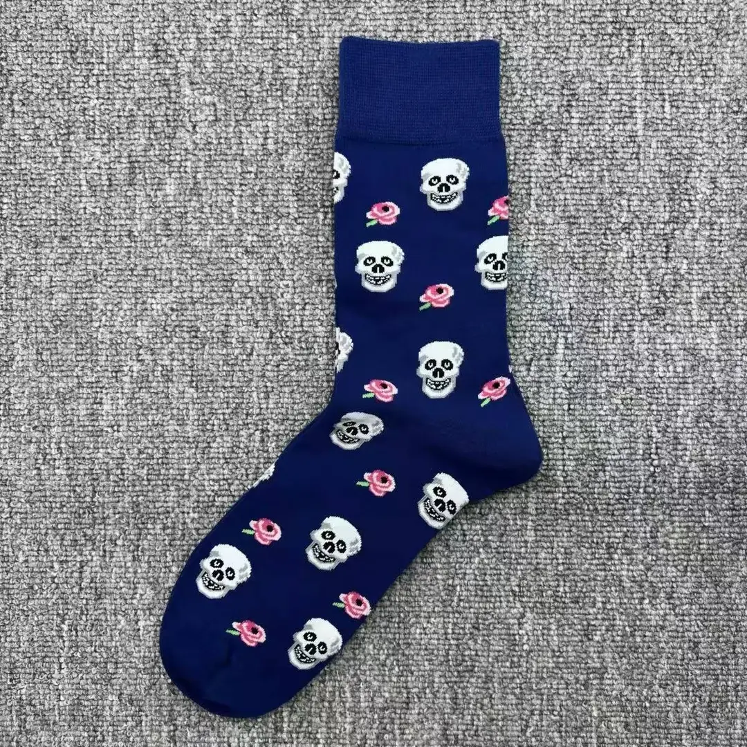 Happysocks Socks Men's Trendy Swedish Brand Mid-Calf Socks Fruit Cartoon Animal Large Size Colorful Socks