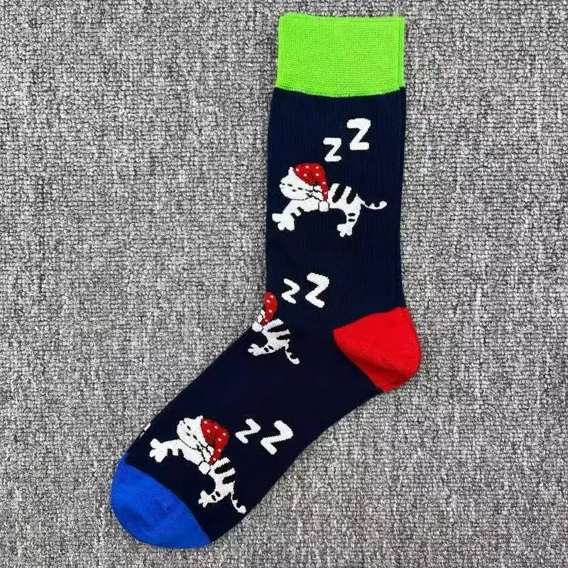 Happysocks Socks Men's Trendy Swedish Brand Mid-Calf Socks Fruit Cartoon Animal Large Size Colorful Socks