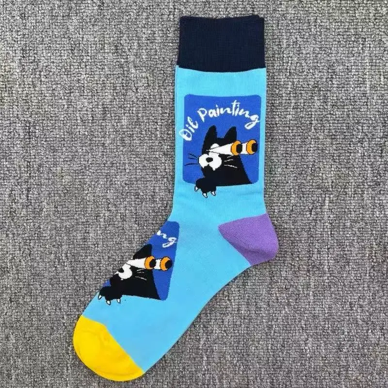 Happysocks Socks Men's Trendy Swedish Brand Mid-Calf Socks Fruit Cartoon Animal Large Size Colorful Socks