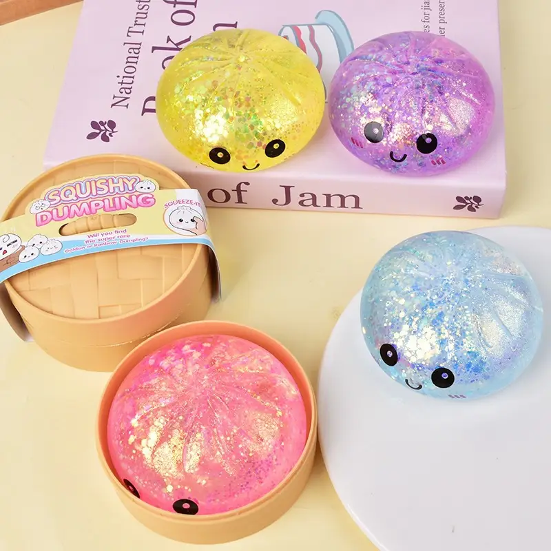 Cross-Border Stress-Relief Toy: Golden Powder Smiley Face Bun, Squishy Slow-Rebound Stress-Relief Toy, Amazon Export Hot-Selling Xiaolongbao — feature 3
