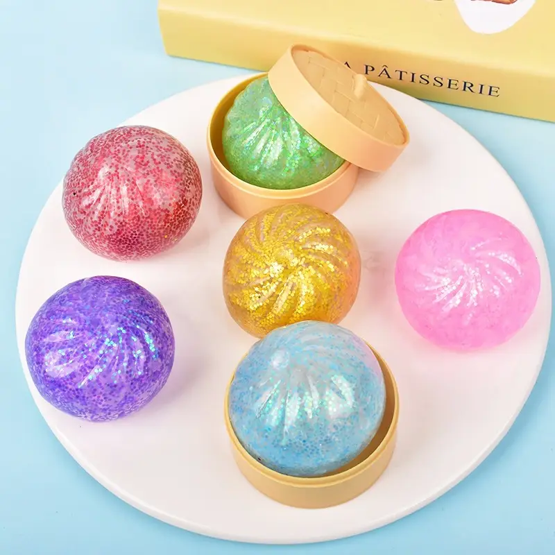 Cross-Border Stress-Relief Toy: Golden Powder Smiley Face Bun, Squishy Slow-Rebound Stress-Relief Toy, Amazon Export Hot-Selling Xiaolongbao — feature 9