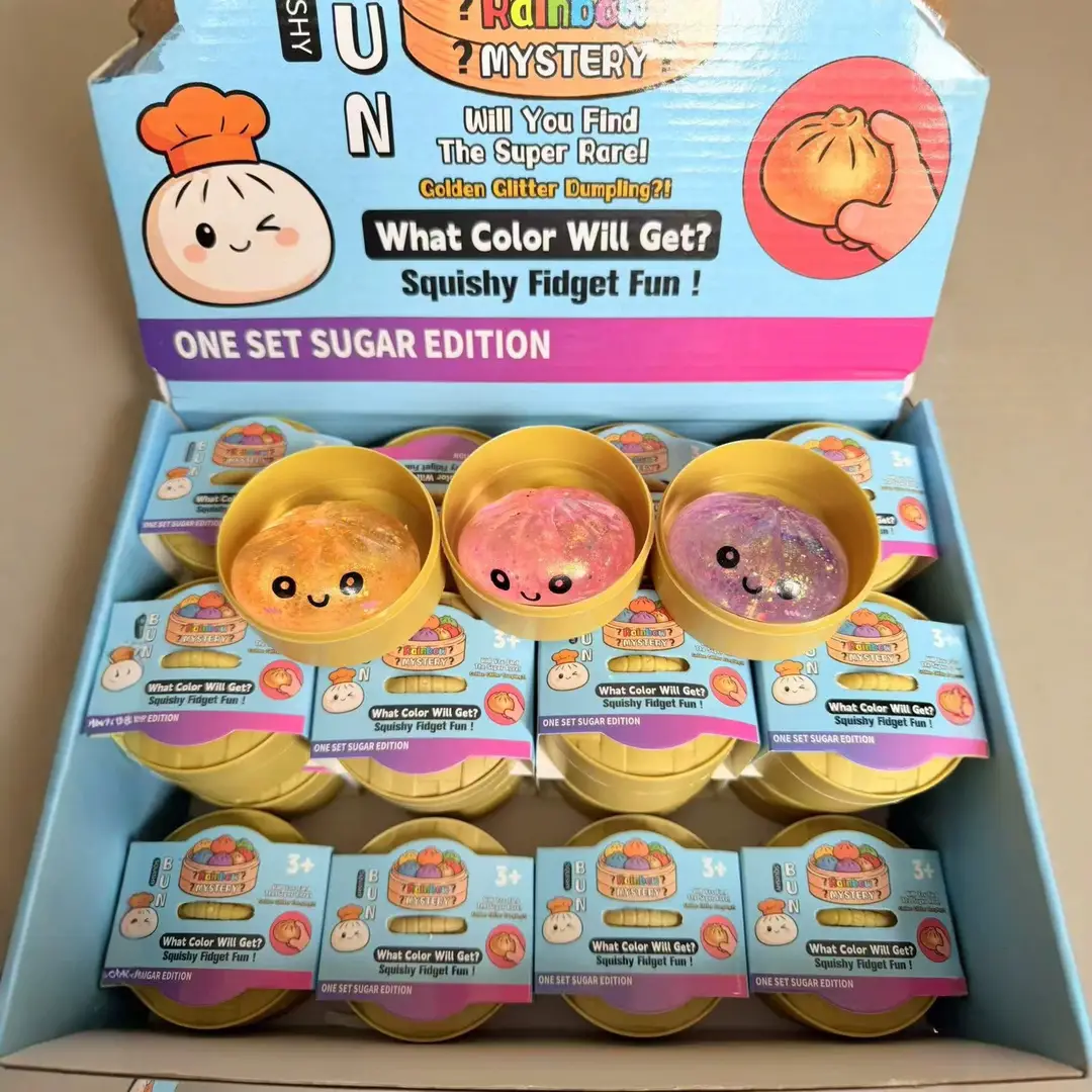 Cross-Border Stress-Relief Toy: Golden Powder Smiley Face Bun, Squishy Slow-Rebound Stress-Relief Toy, Amazon Export Hot-Selling Xiaolongbao