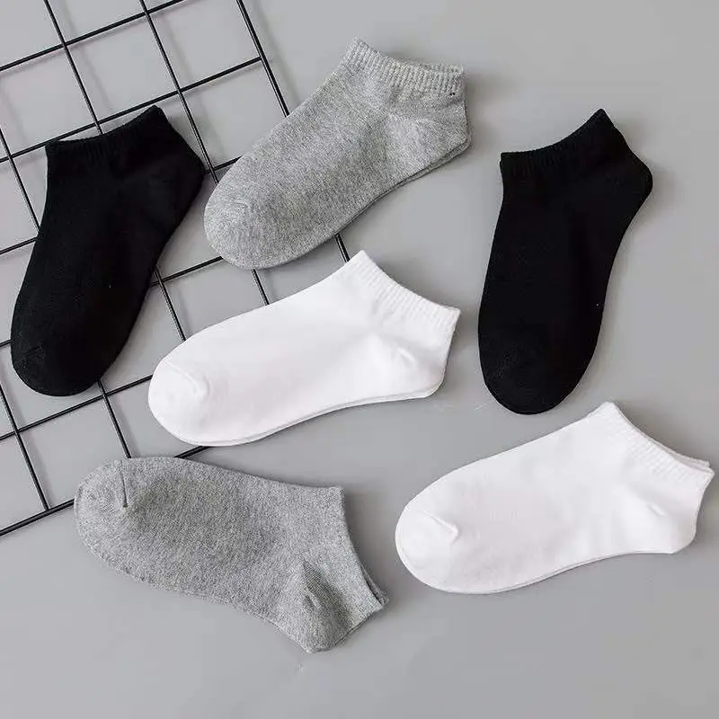 Dropshipping Men's and Women's Summer Anti-Odor and Sweat-Absorbent Socks, Black and Gray Thin Men's Cotton Socks