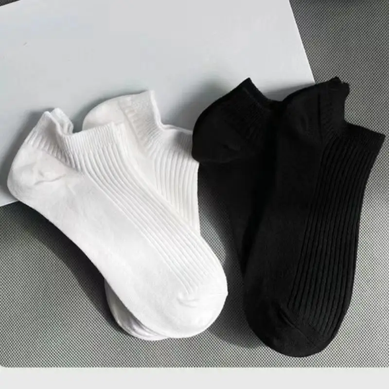Dropshipping Men's and Women's Summer Anti-Odor and Sweat-Absorbent Socks, Black and Gray Thin Men's Cotton Socks