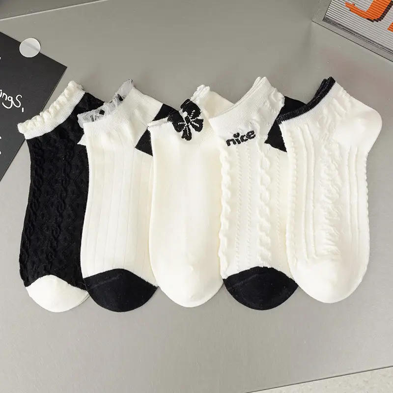 Dropshipping Men's and Women's Summer Anti-Odor and Sweat-Absorbent Socks, Black and Gray Thin Men's Cotton Socks