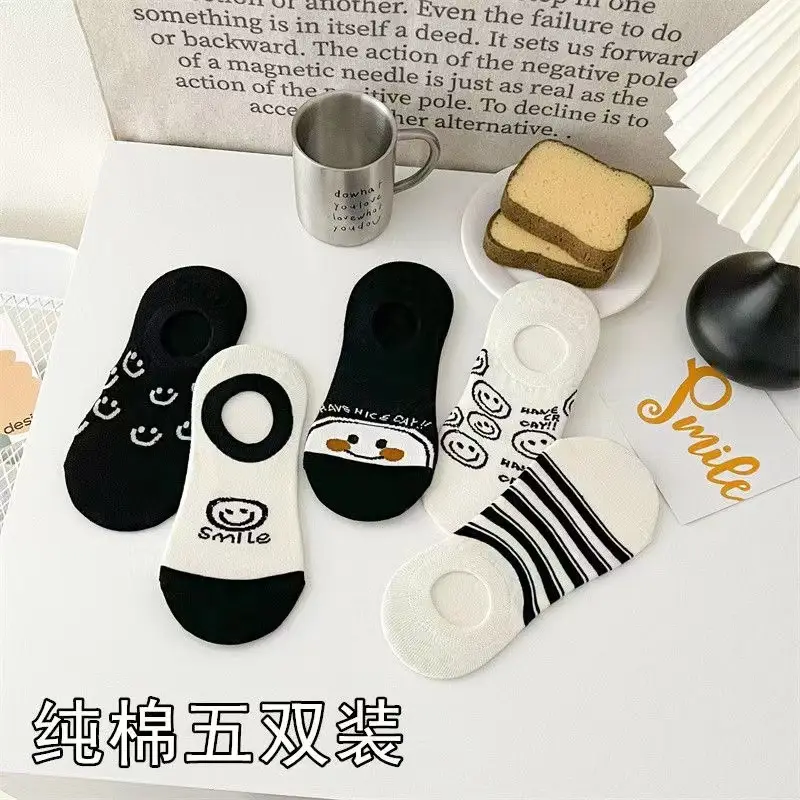 Dropshipping Men's and Women's Summer Anti-Odor and Sweat-Absorbent Socks, Black and Gray Thin Men's Cotton Socks