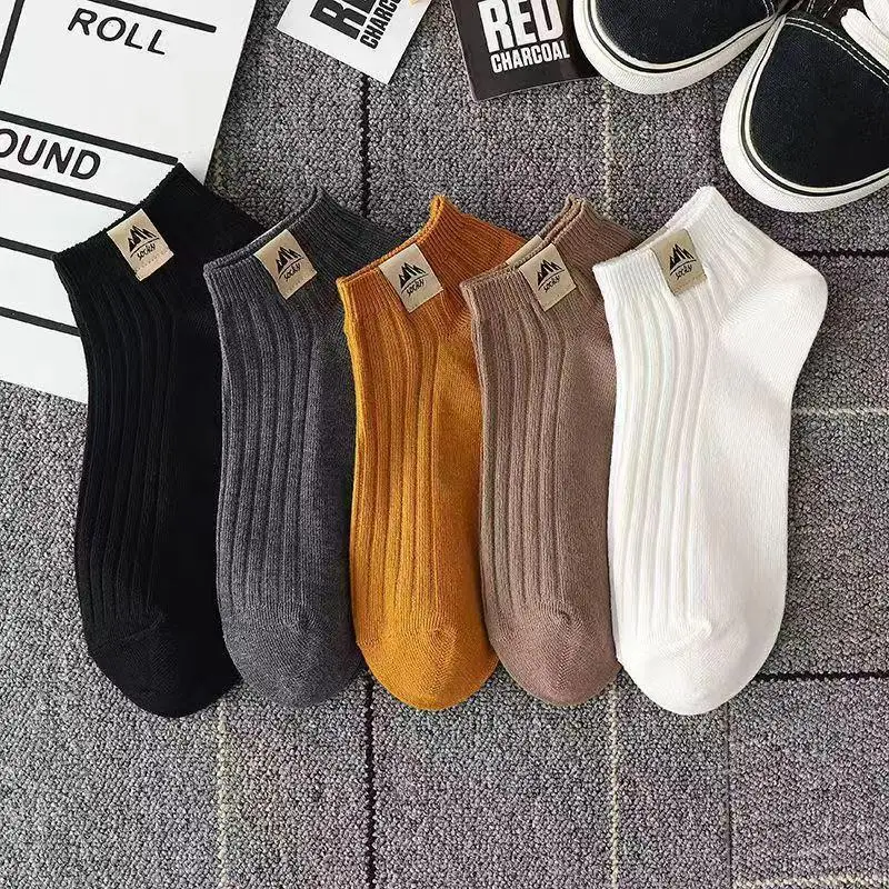 Dropshipping Men's and Women's Summer Anti-Odor and Sweat-Absorbent Socks, Black and Gray Thin Men's Cotton Socks