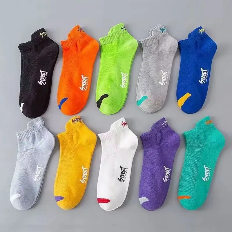 Dropshipping Men's and Women's Summer Anti-Odor and Sweat-Absorbent Socks, Black and Gray Thin Men's Cotton Socks