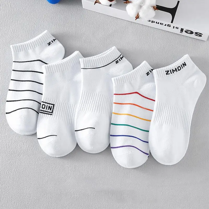 Dropshipping Men's and Women's Summer Anti-Odor and Sweat-Absorbent Socks, Black and Gray Thin Men's Cotton Socks