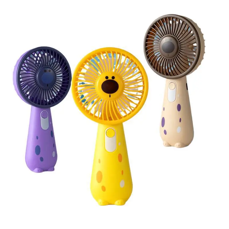 USB Mini Fan with Three Wind Speeds and Light, E-Commerce Supply, Foreign Trade Gift, Giraffe Handheld Rechargeable Fan Wholesale