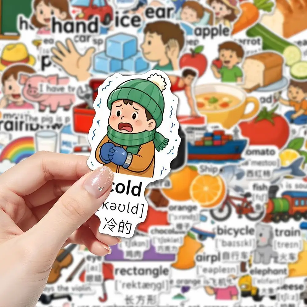 Popular elementary school English stickers for learning words through pictures, children's English enlightenment learning notebook, DIY stickers - Image 3