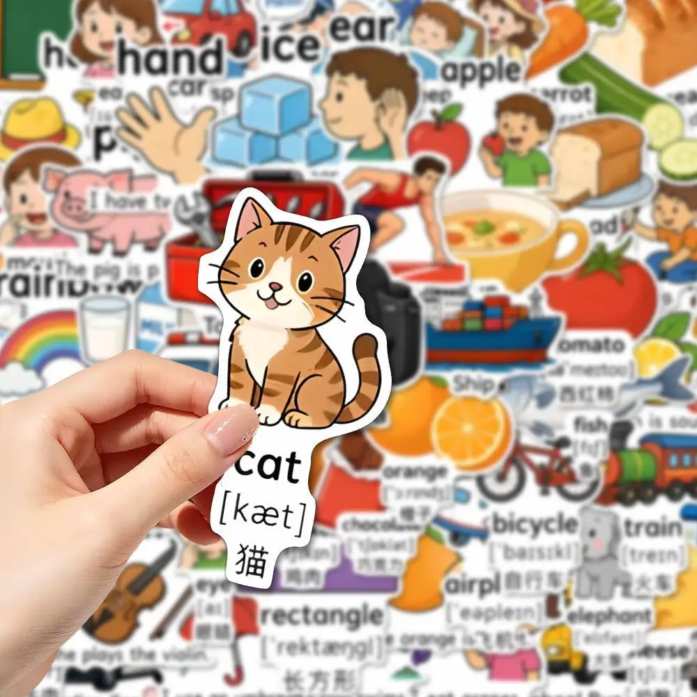 Popular elementary school English stickers for learning words through pictures, children's English enlightenment learning notebook, DIY stickers - Image 4
