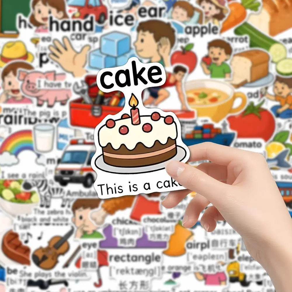 Popular elementary school English stickers for learning words through pictures, children's English enlightenment learning notebook, DIY stickers - Image 5