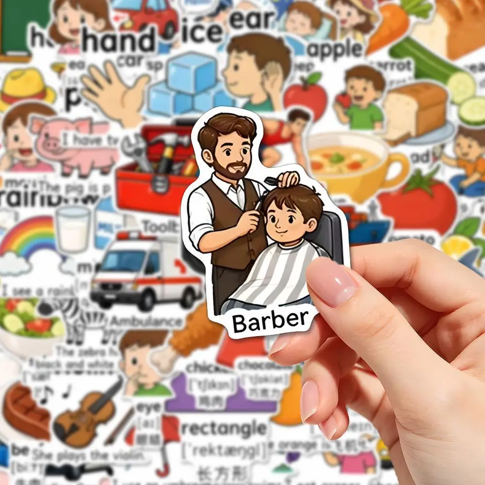 Popular elementary school English stickers for learning words through pictures, children's English enlightenment learning notebook, DIY stickers - Image 6