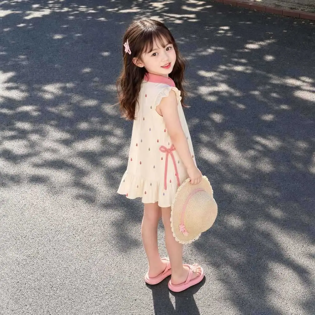 Baby Cartoon POLO Dress Summer Outfit Children's Princess Dress Girls' Little Kids' Flutter Sleeve Dress Summer 2026 New Style for Girls — feature 10