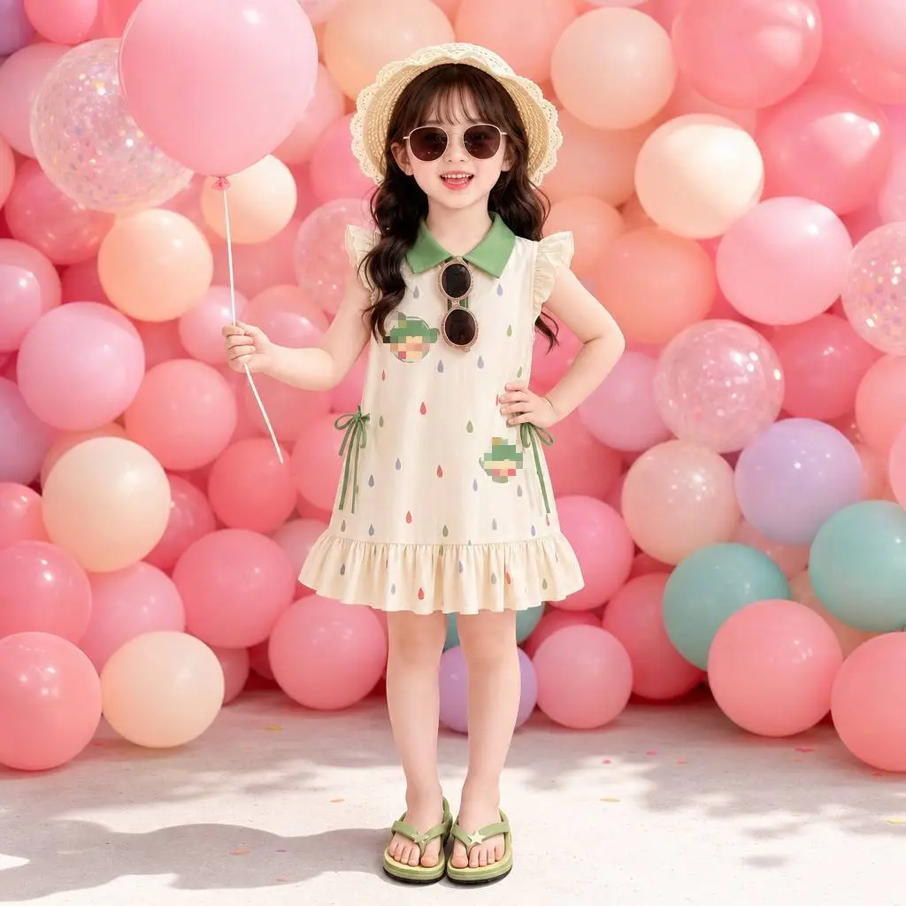 Baby Cartoon POLO Dress Summer Outfit Children's Princess Dress Girls' Little Kids' Flutter Sleeve Dress Summer 2026 New Style for Girls — feature 15