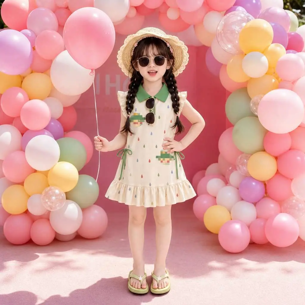 Baby Cartoon POLO Dress Summer Outfit Children's Princess Dress Girls' Little Kids' Flutter Sleeve Dress Summer 2026 New Style for Girls — feature 16