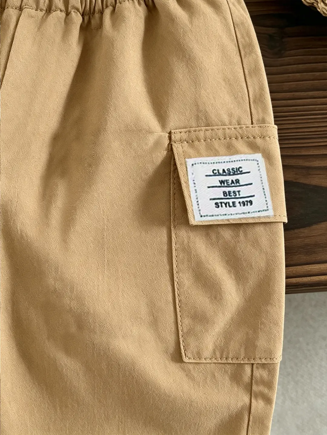 2026 New Children's Outfit: Spring and Autumn Long-Sleeve Striped Boys' Casual Versatile Cargo Pants Trendy Two-Piece Children's Clothing Set — feature 12