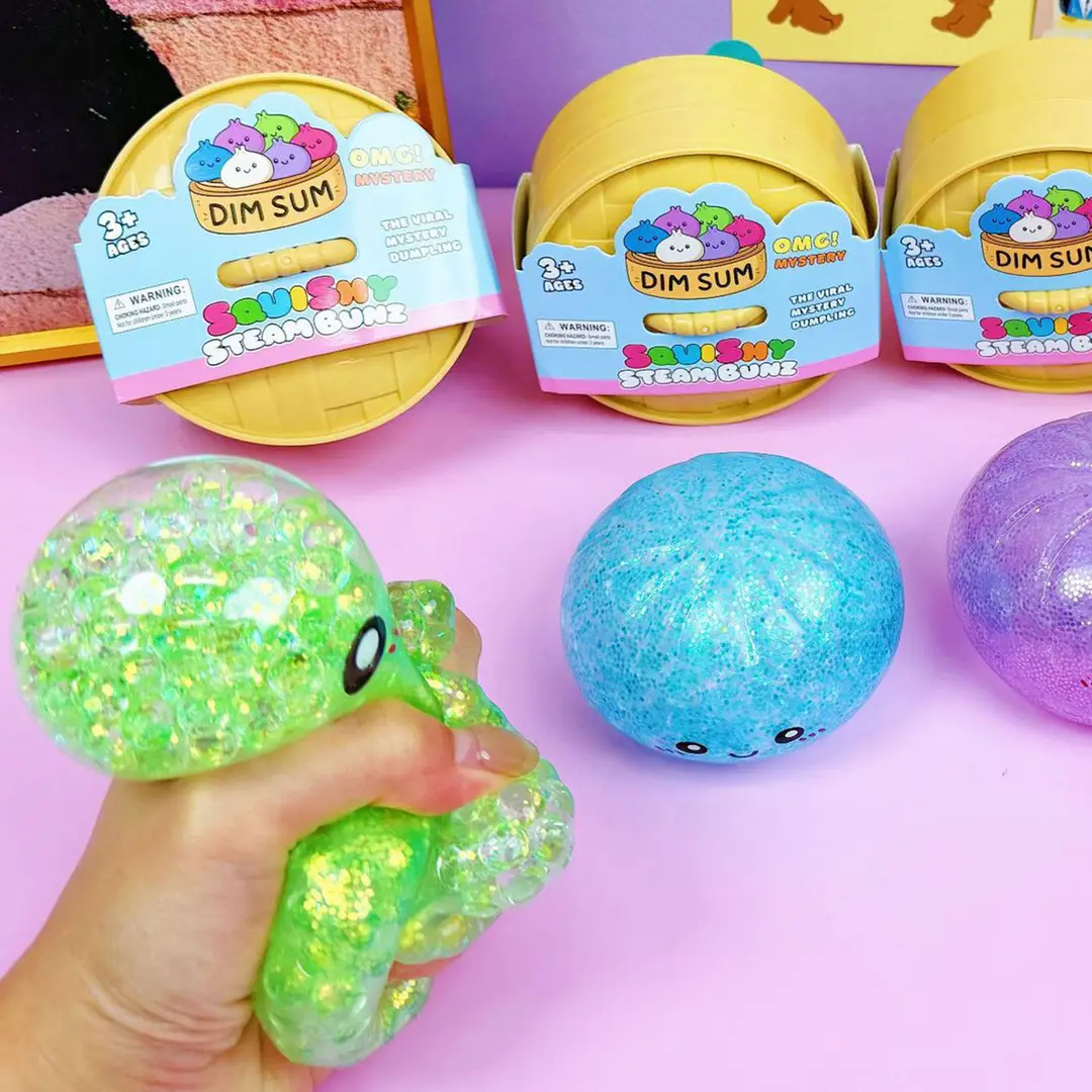 Simulated Barbecue Pork Bun Stress Relief Toy, Big Bun with Gold Thread Laser Effect, Slow Rebound Fake Food Toy — feature 7