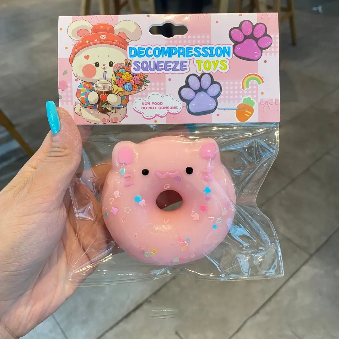 Simulated Barbecue Pork Bun Stress Relief Toy, Big Bun with Gold Thread Laser Effect, Slow Rebound Fake Food Toy