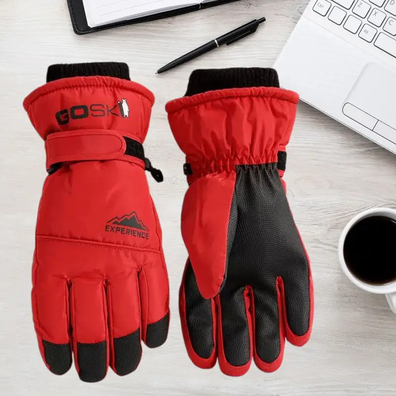 Winter Ski Gloves with Touch Screen and Water Repellent Features, Unisex, Suitable for Outdoor Cycling and Mountaineering, Anti-Slip, Cold-Proof, and Warm Gloves