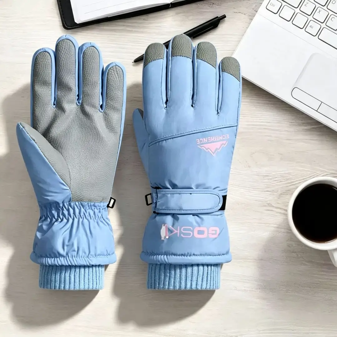 Winter Ski Gloves with Touch Screen and Water Repellent Features, Unisex, Suitable for Outdoor Cycling and Mountaineering, Anti-Slip, Cold-Proof, and Warm Gloves