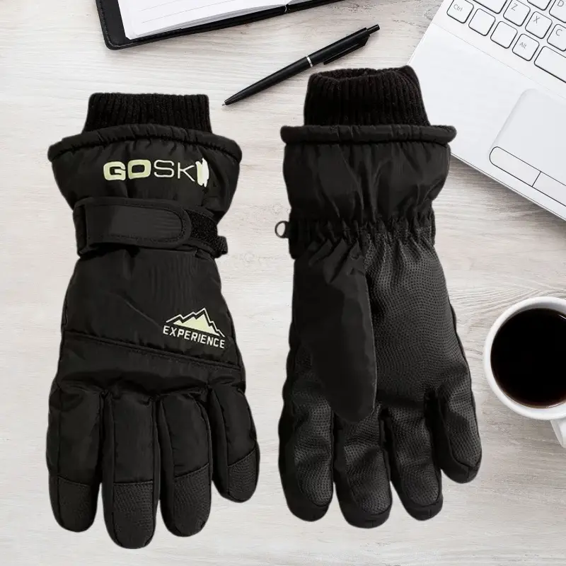 Winter Ski Gloves with Touch Screen and Water Repellent Features, Unisex, Suitable for Outdoor Cycling and Mountaineering, Anti-Slip, Cold-Proof, and Warm Gloves