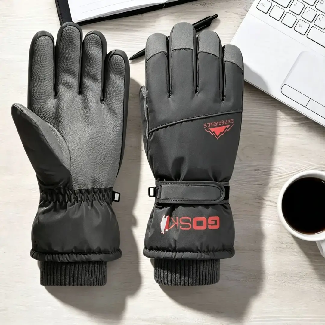 Winter Ski Gloves with Touch Screen and Water Repellent Features, Unisex, Suitable for Outdoor Cycling and Mountaineering, Anti-Slip, Cold-Proof, and Warm Gloves