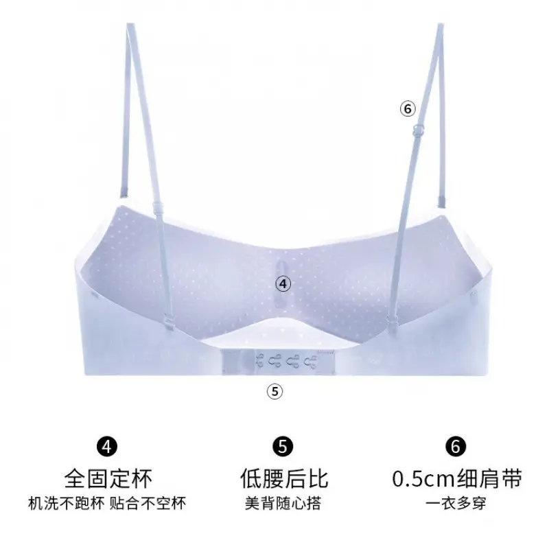 Seamless Low-Neck Bra for Small Busts, Anti-Sagging, Low-Waist, Beautiful Back, High-Elastic Thin Straps, Invisible Breathable Bra
