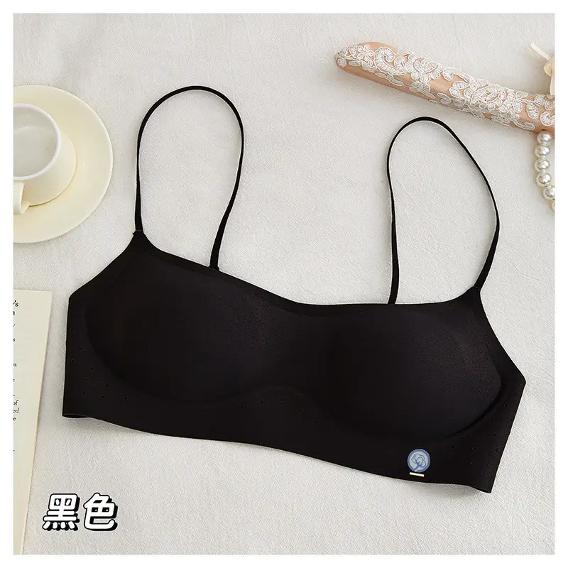 Seamless Low-Neck Bra for Small Busts, Anti-Sagging, Low-Waist, Beautiful Back, High-Elastic Thin Straps, Invisible Breathable Bra