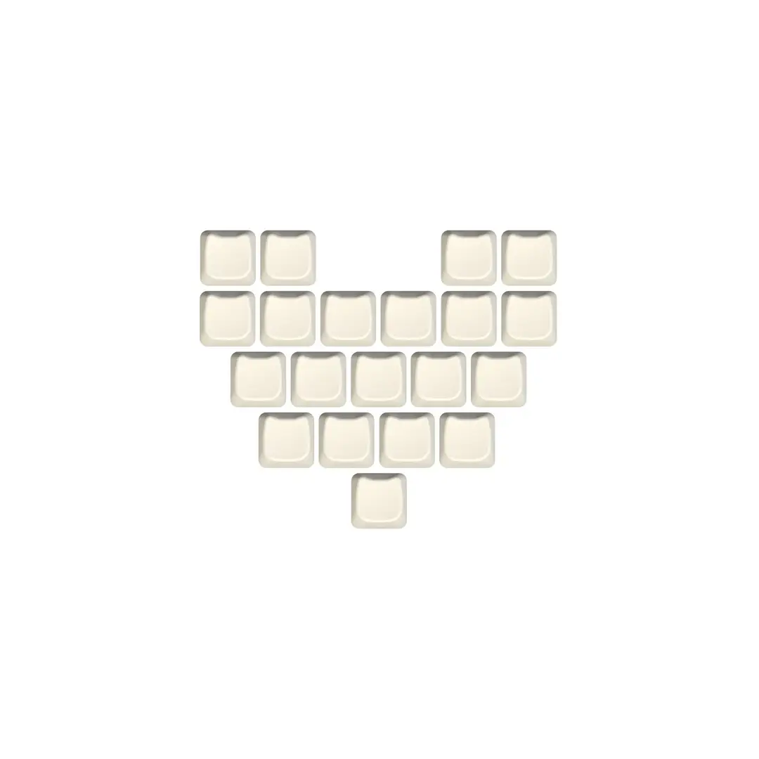 Cross-Border Original Factory 21-Key Heart-Shaped Transparent Keycaps DIY Personalized Customization Made of Pc Material Compatible with Mechanical Keyboards