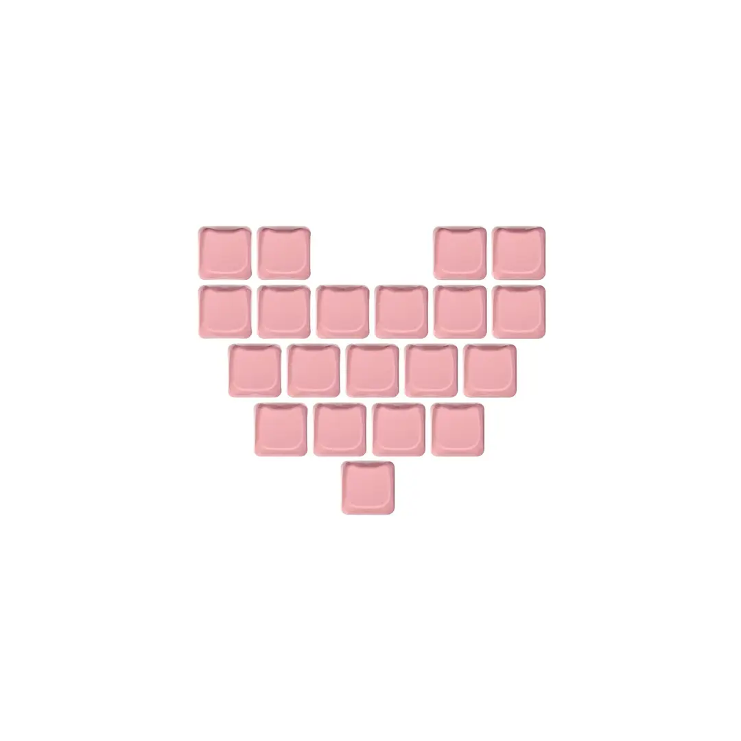Cross-Border Original Factory 21-Key Heart-Shaped Transparent Keycaps DIY Personalized Customization Made of Pc Material Compatible with Mechanical Keyboards