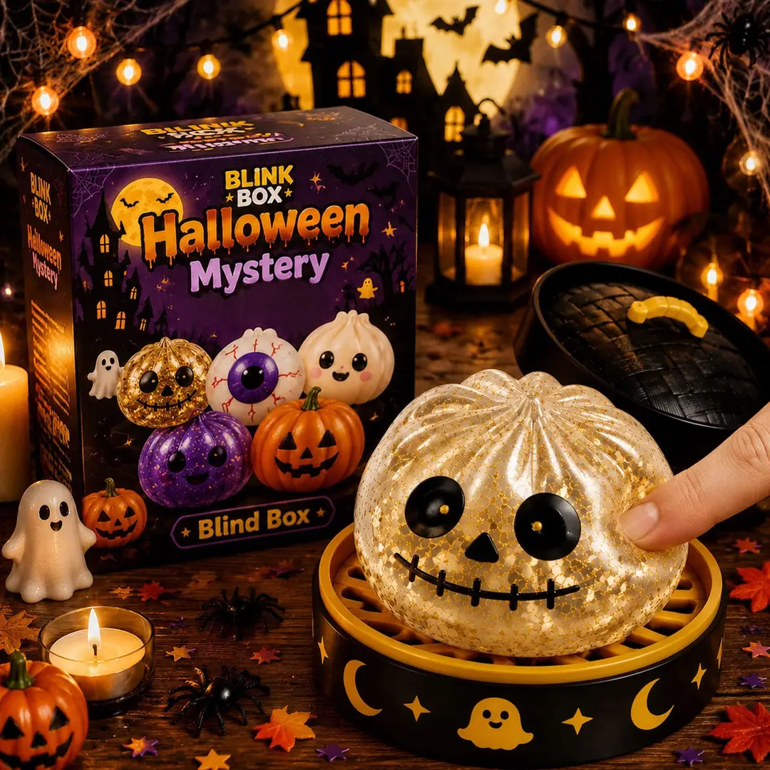 Cross-Border Popular Squishy Toy Halloween Gift Horror Dumpling Squishy Toy Bun-Shaped Gift Box Set Rebounding Toy — feature 7