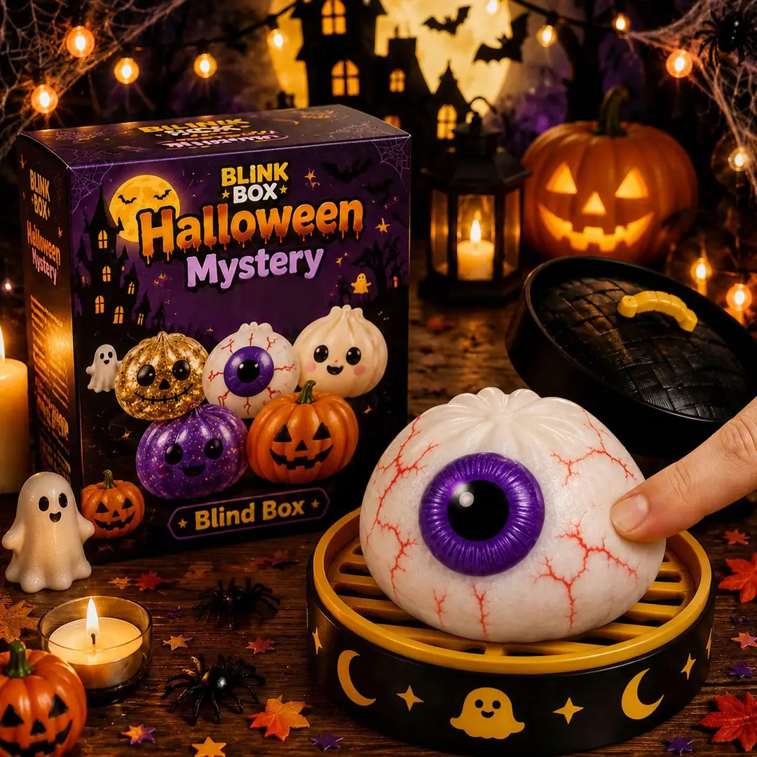 Cross-Border Popular Squishy Toy Halloween Gift Horror Dumpling Squishy Toy Bun-Shaped Gift Box Set Rebounding Toy