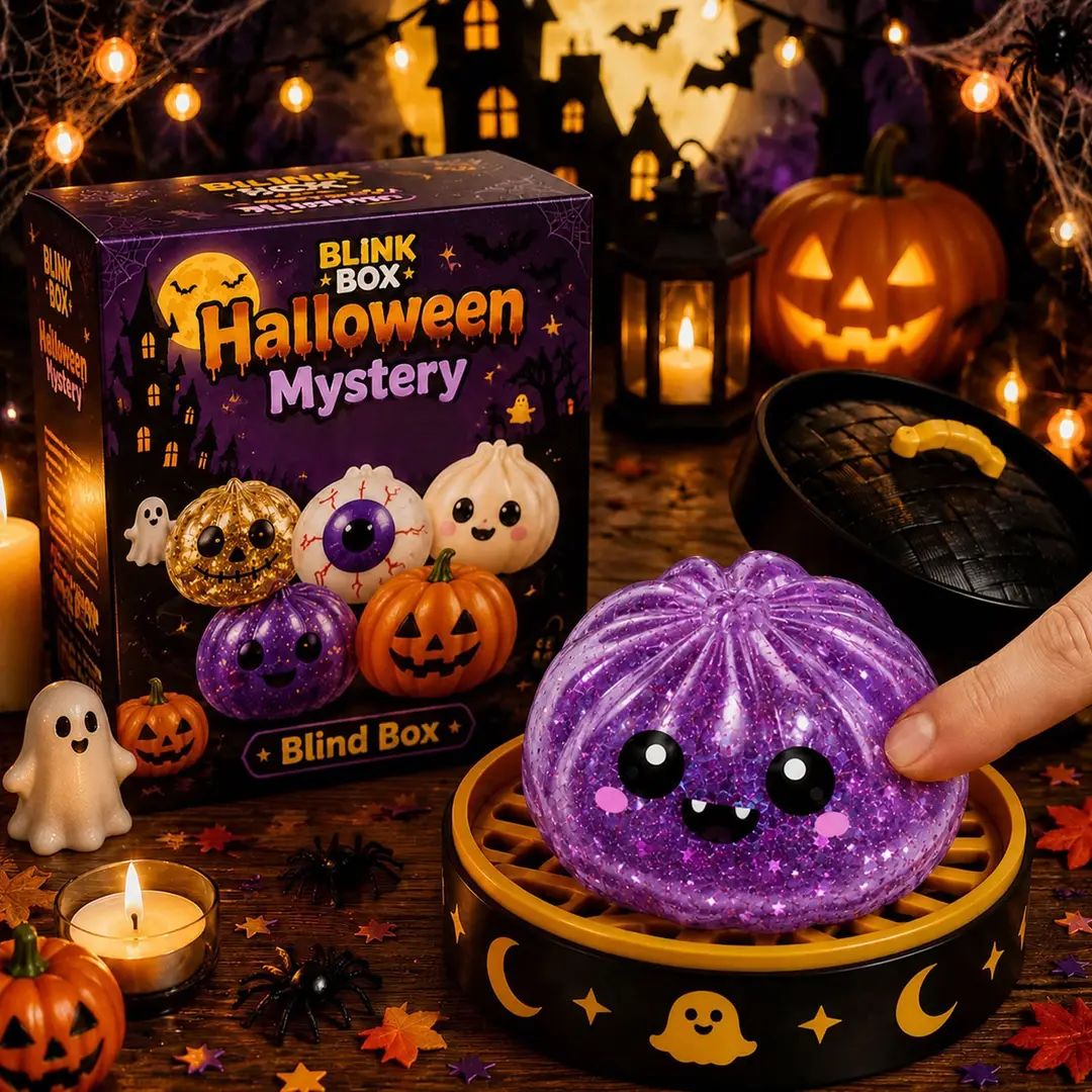 Cross-Border Popular Squishy Toy Halloween Gift Horror Dumpling Squishy Toy Bun-Shaped Gift Box Set Rebounding Toy