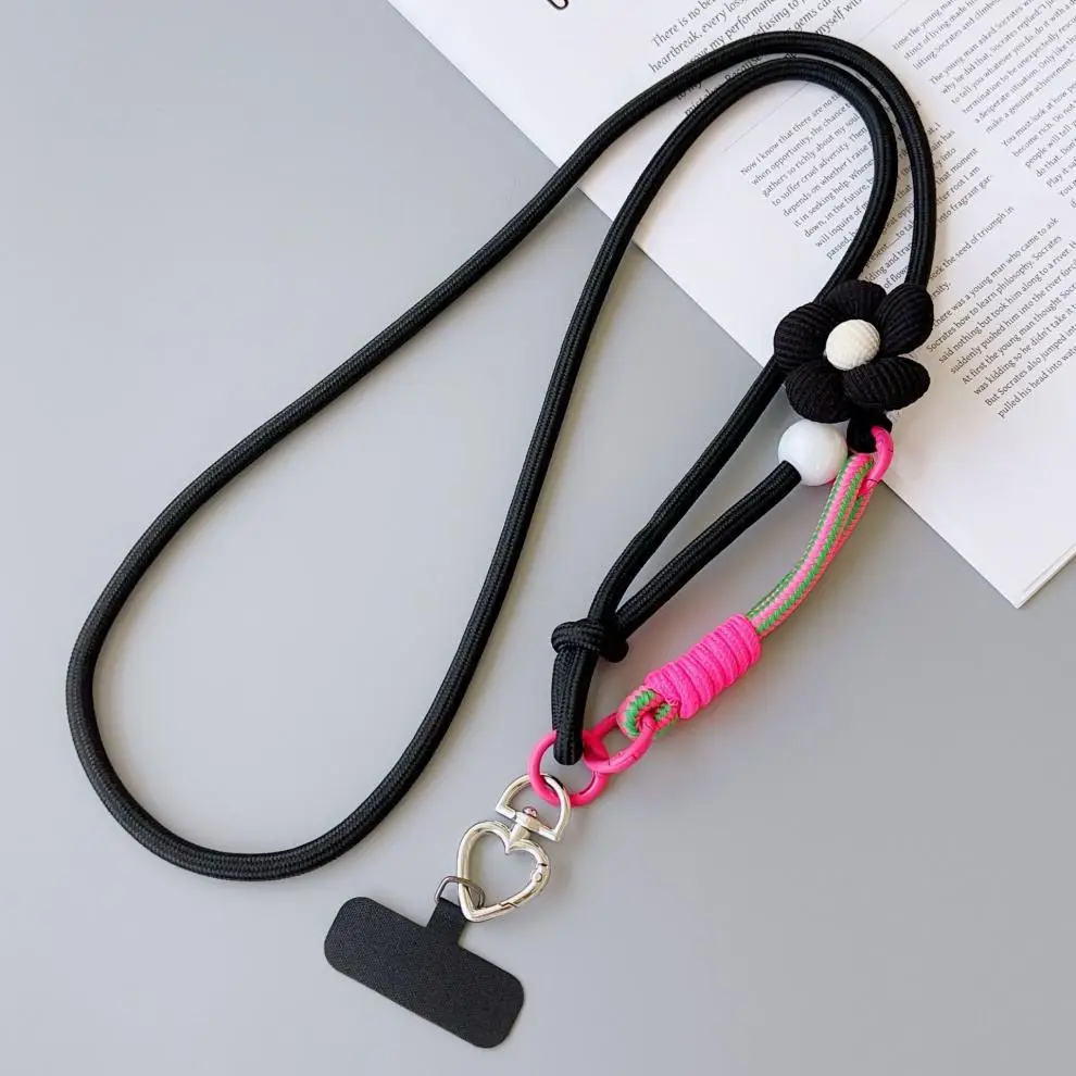 Popular cross-border foreign trade product, customizable mobile phone lanyard, floral long strap, pearl crossbody, suitable for both men and women, for outdoor hiking — feature 10