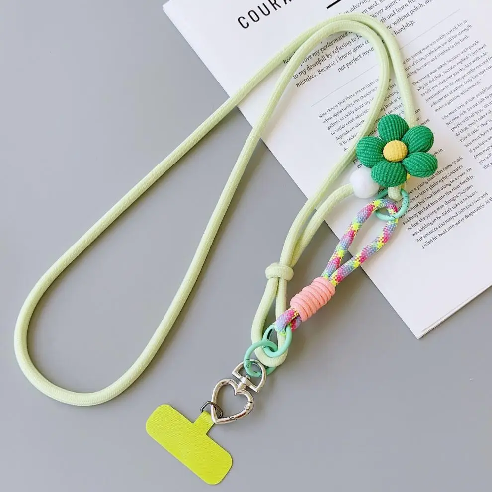Popular cross-border foreign trade product, customizable mobile phone lanyard, floral long strap, pearl crossbody, suitable for both men and women, for outdoor hiking — feature 11