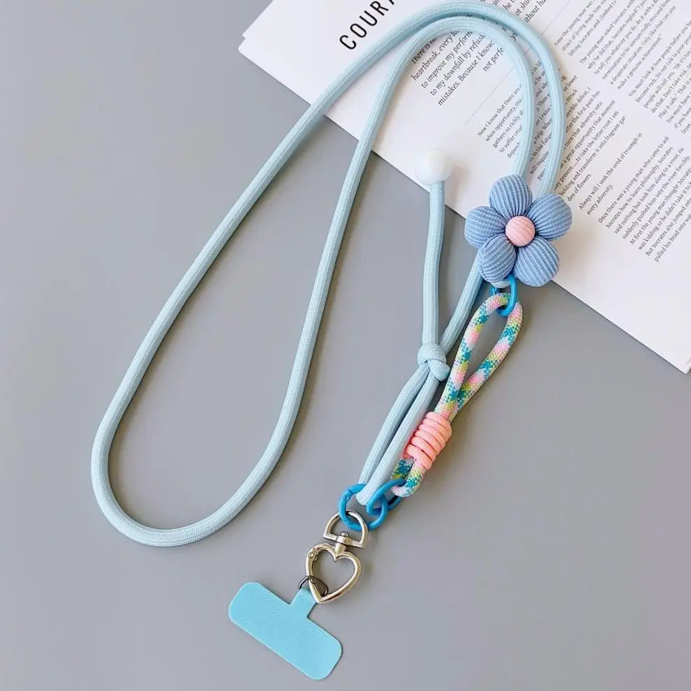 Popular cross-border foreign trade product, customizable mobile phone lanyard, floral long strap, pearl crossbody, suitable for both men and women, for outdoor hiking — feature 12