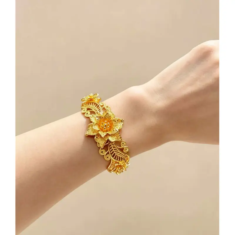 CADILO New Cross-Border Snap-Open Bracelet for Women, Fashionable Sand Gold Fashion Jewelry Wholesale Snap-Open Bracelet