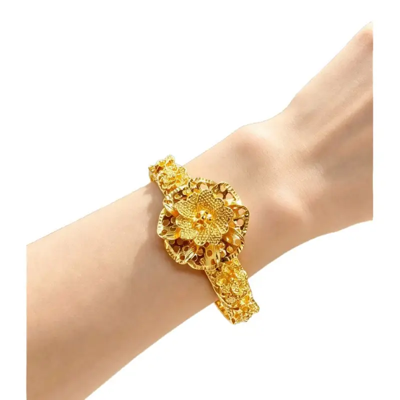 CADILO New Cross-Border Snap-Open Bracelet for Women, Fashionable Sand Gold Fashion Jewelry Wholesale Snap-Open Bracelet